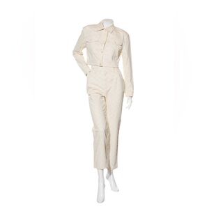 Fendi Ivory Denim Jacket & Pants Matching Set Size 40 (US 4)
